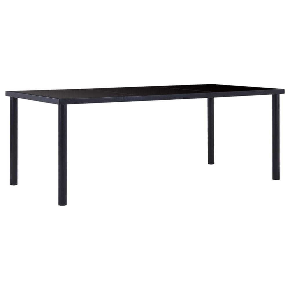 Petromila vidaXL Jedálenský stôl, čierny 200x100x75 cm, tvrdené sklo